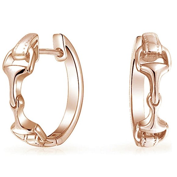 Equisite Golden Snaffle Bit Earrings - Picture 2 of 2